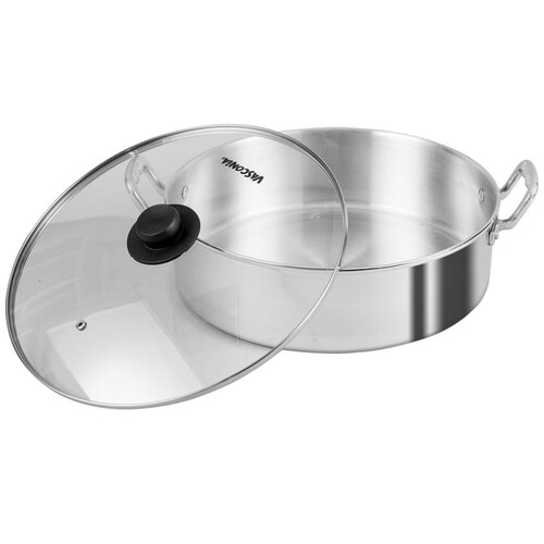 Arrocera Aluminio 34 Cm Tapa Vidrio Vasconia