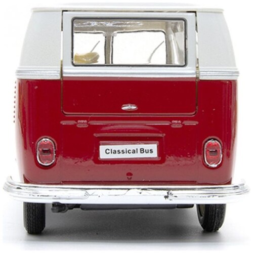 Carro Clásico de Colección 1963 Volkswagen T1 Bus, Light Red 1:24 Welly