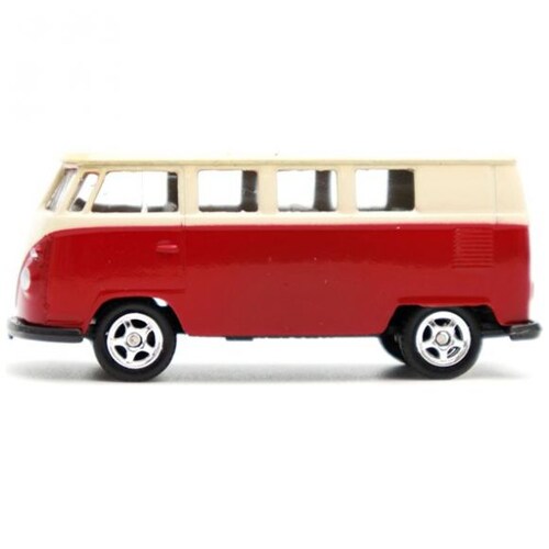 Carro Clásico de Colección  1963 Volkswagen T1 Bus, Red 3" Welly