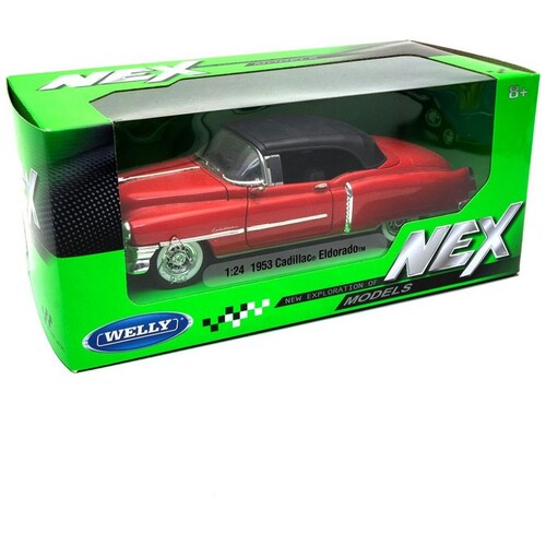 Carro Clásico de Colección 1953 Cadillac Eldorado (Soft-Top), Red  1:24 Welly
