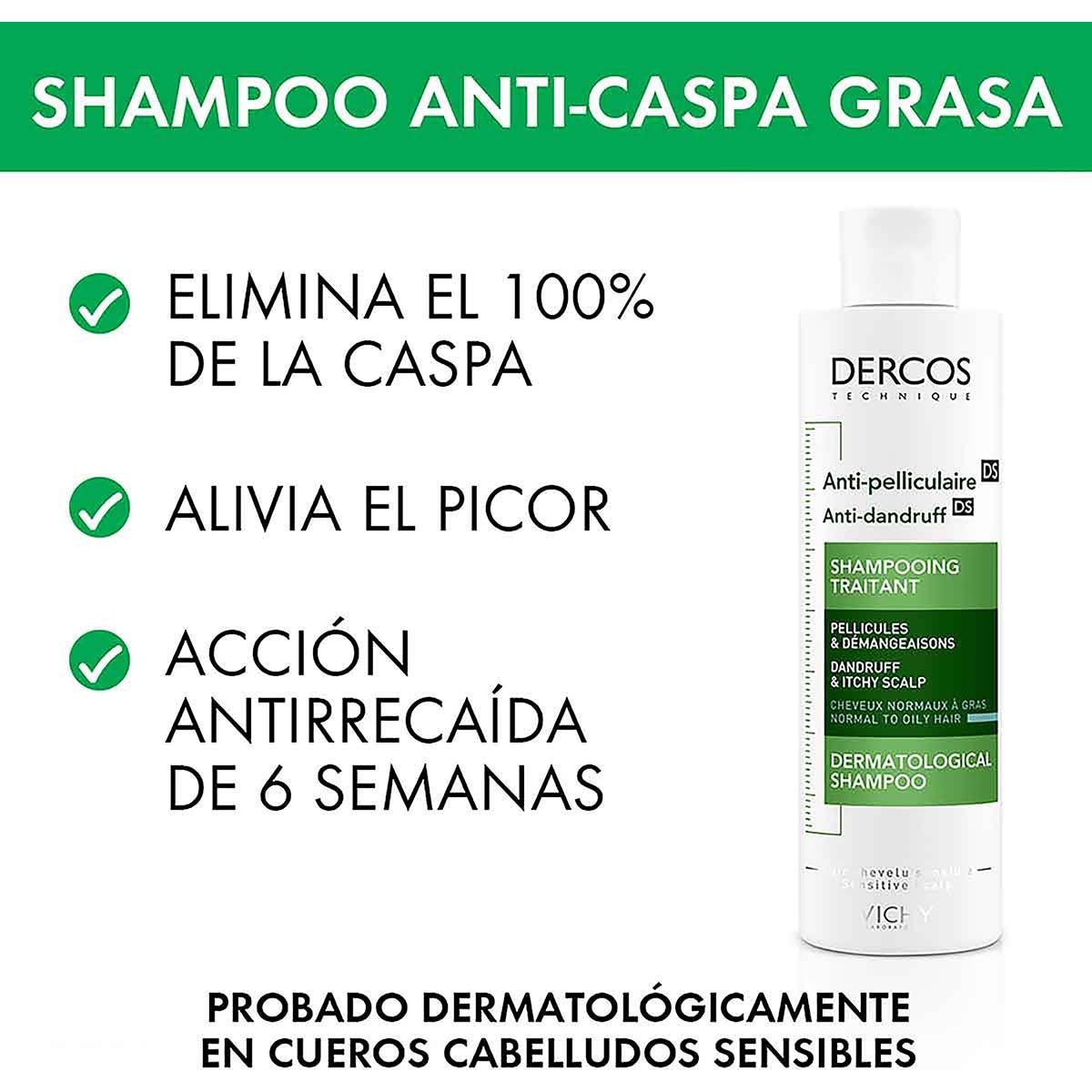 Vichy Dercos Shampoo Anticaspa Normal a Graso 200 ml image number 7