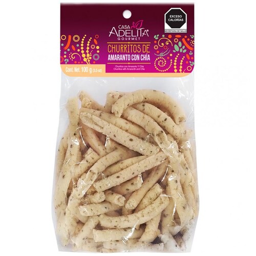 Churritos de Amaranto con Chia 100 G . Casa Adelita Gourmet
