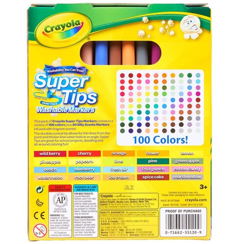 100 Super Tips + 20 Silly Scents Crayola