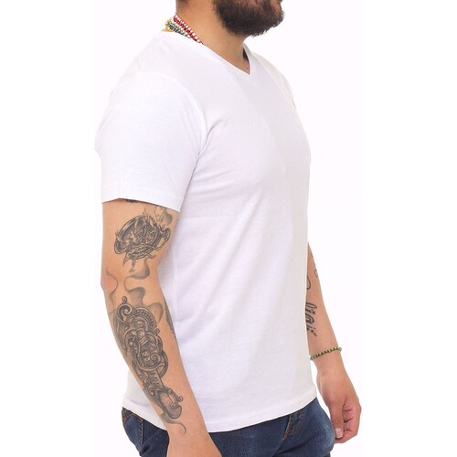 Playera Blanca Cuello V para Hombre A&i