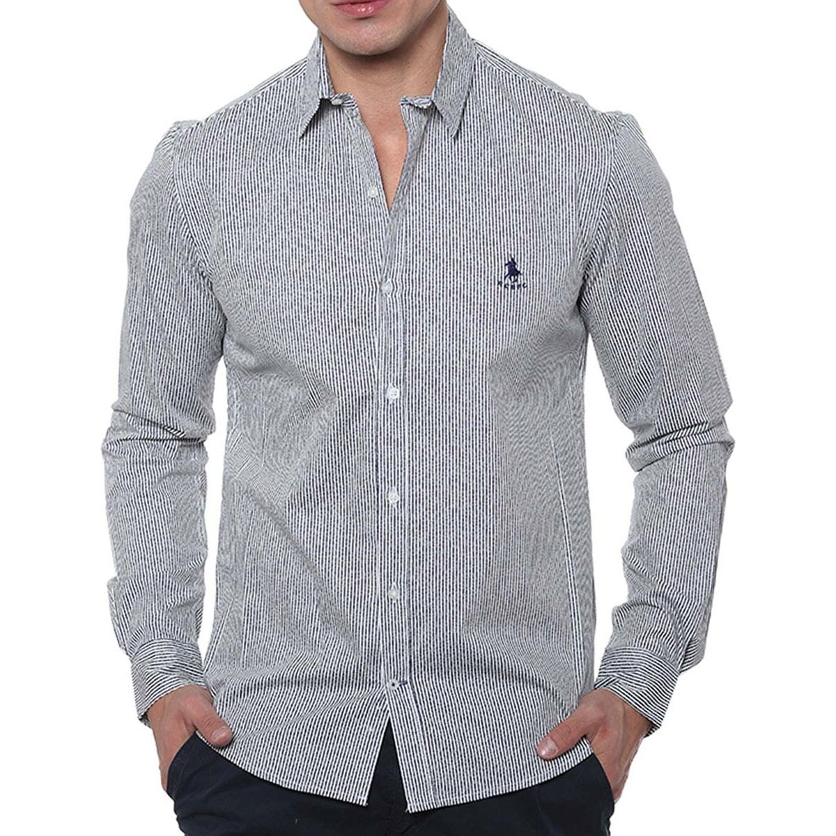 Camisa blanca 2024 con estampado hombre