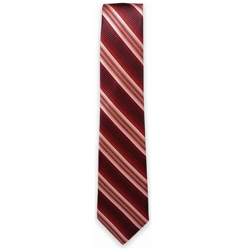 Corbata Carlo Corinto con Diseño Elegante Cuadro Color Rojo para Hombre