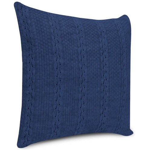 Home Nature Cojín Tejido Azul Trenza 50X50