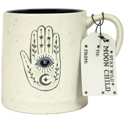 Home Nature Taza Cerámica Mano de Fátima Azul