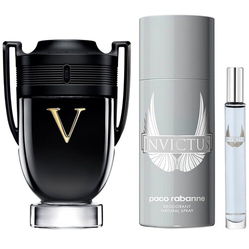 Paco Rabanne Invictus Victory Set para Hombre Fragancia Edp 100Ml + Desodorante 150Ml + Fragancia de Bolsillo 10Ml