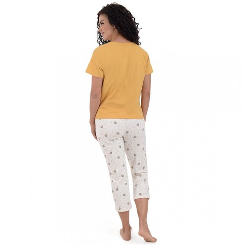 Pijama Playera Manga Corta Y Capri Estampado Piojo  Sho Shi By Guitit