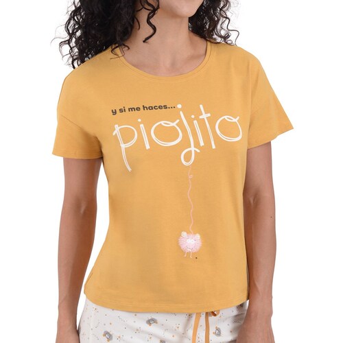 Pijama Playera Manga Corta Y Capri Estampado Piojo  Sho Shi By Guitit