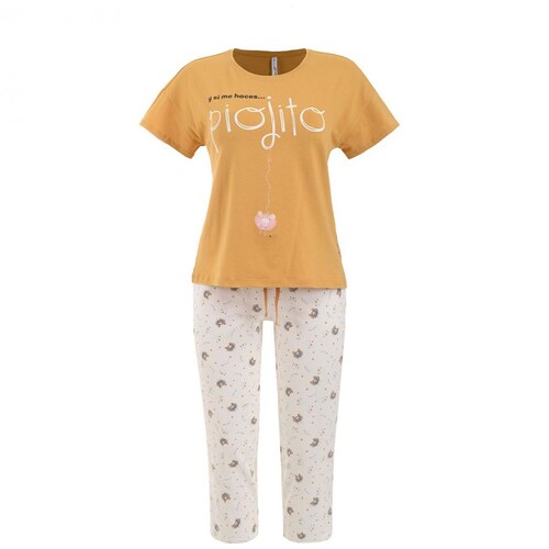 Pijama Playera Manga Corta Y Capri Estampado Piojo  Sho Shi By Guitit