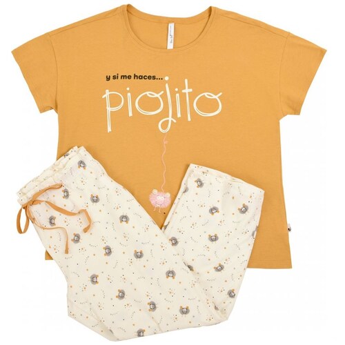 Pijama Playera Manga Corta Y Capri Estampado Piojo  Sho Shi By Guitit
