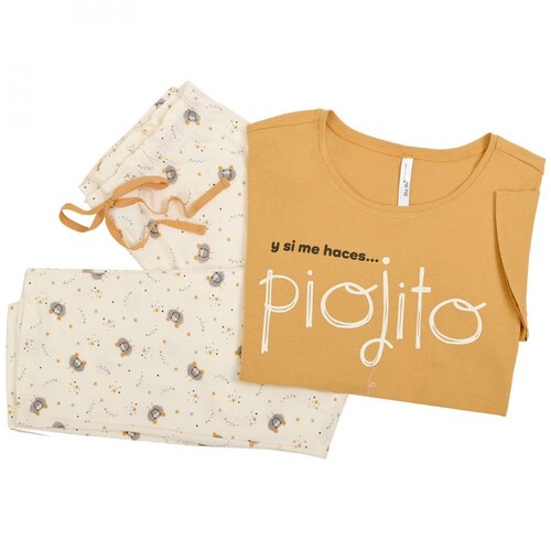Pijama Playera Manga Corta Y Capri Estampado Piojo  Sho Shi By Guitit