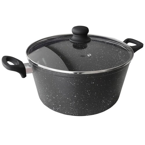 Cacerola con Tapa de 28 Cm Mármol Negro Westinghouse