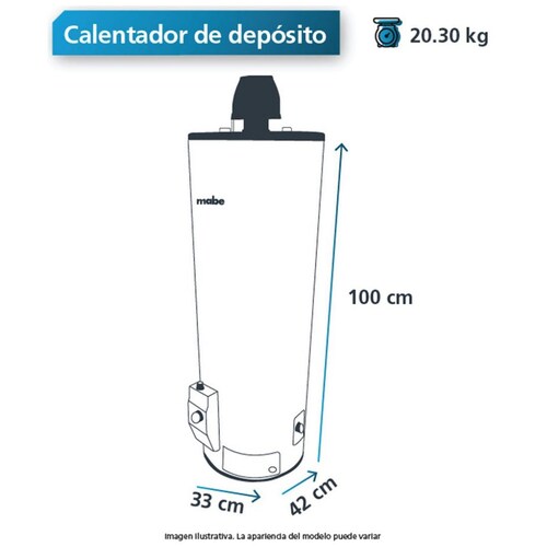 Calentador Deposito Mabe 40 Lt Gas Lp Cdm40Slp