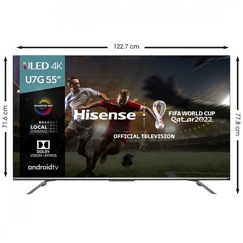 Pantalla Hisense 55 pulgadas Android TV 4K ULED 55U6K