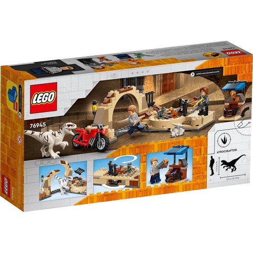 Persecución en Moto Del Dinosaurio Atrocirraptor Lego Jurassic World