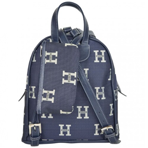 Bolsa Huser Monograma Tipo Backpack Azul Mod. M1B2104Az.