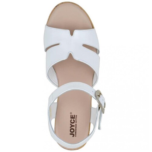 Sandalia con Tiras y Ajuste Hebilla Color Blanco Joyce.