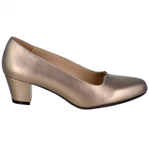 Zapatilla Lisa con Tacón Color Oro Joyce.
