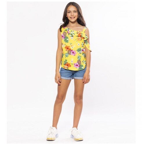 Blusa Sin Manga  Asimétrica con Olan Studio si para Niña