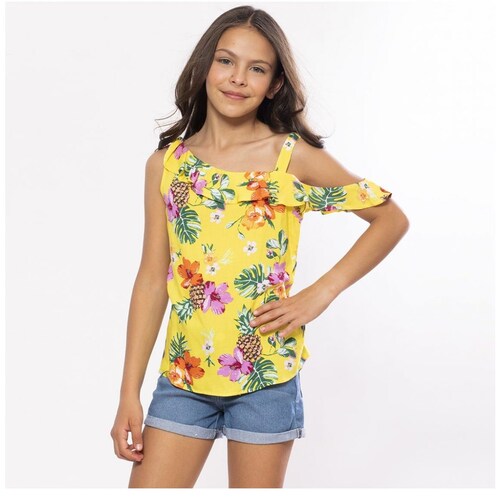Blusa Sin Manga  Asimétrica con Olan Studio si para Niña