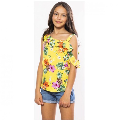 Blusa Sin Manga  Asimétrica con Olan Studio si para Niña