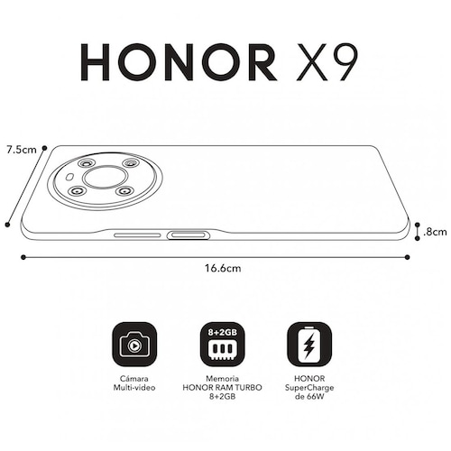 Celular Honor X9 Color Plata R9 (Telcel)