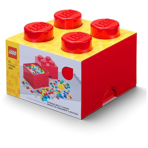Lego Storage Brick 4 Rojo