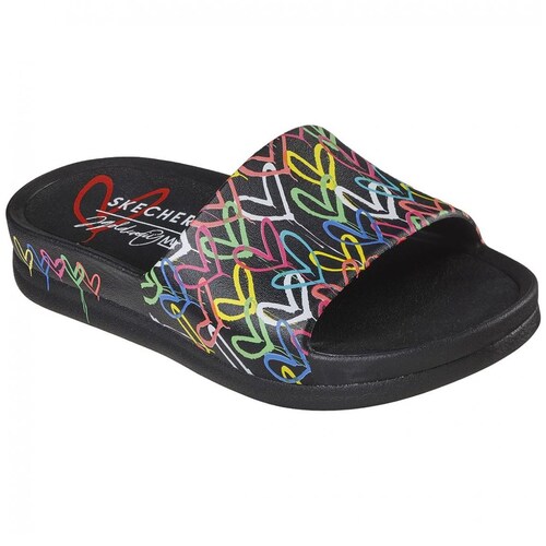 Sandalia con  Diseño de Corazones  Negro Skechers