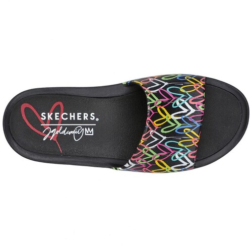 Sandalia con  Diseño de Corazones  Negro Skechers