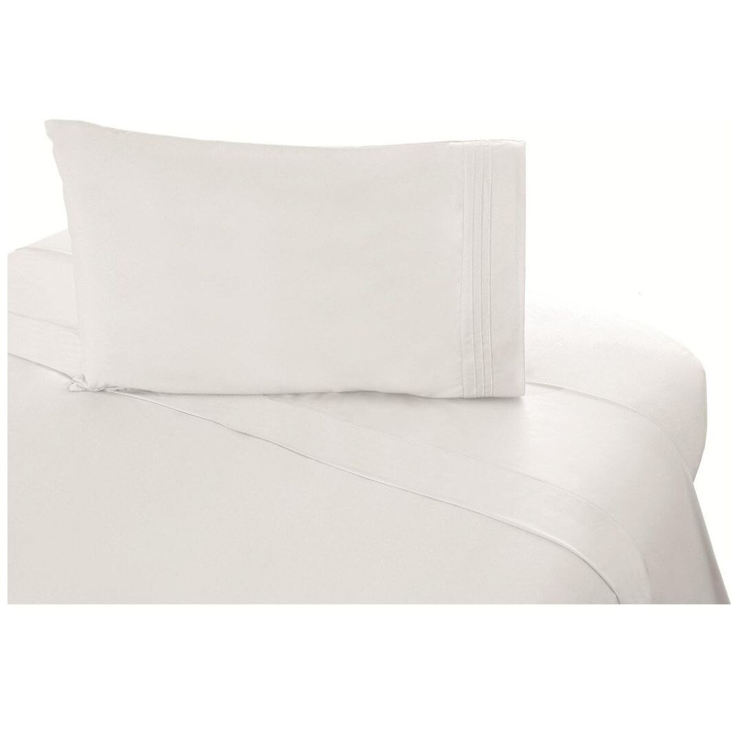 Set de sábana y sábana bajera Juego de cama de matrimonio de raso en 6 colores con 2 fundas para almohada 