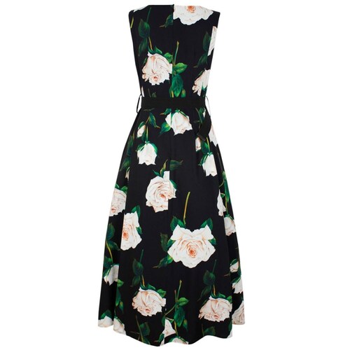 Vestido Basel Sin Manga Cuello Redondo Diseño Estampado Flores