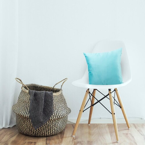 Cojín Decorativo Turquesa 45X45Cm con Cierre Y Funda Desmontable Aa21 Huesito