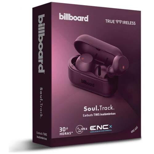 Audífonos Inálambricos Billboard Soul Track Earbuds Vino