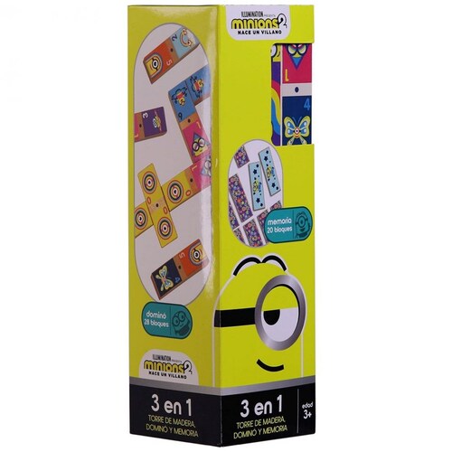 Torre de Mader a 3En1 Domino Y Memoria Minions 2