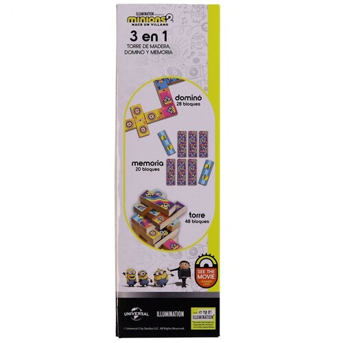 Torre de Mader a 3En1 Domino Y Memoria Minions 2