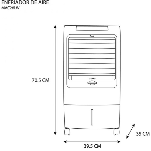 Enfriador Midea 14L 3 Velocidades Timer Control Remoto Ice Smart Cool