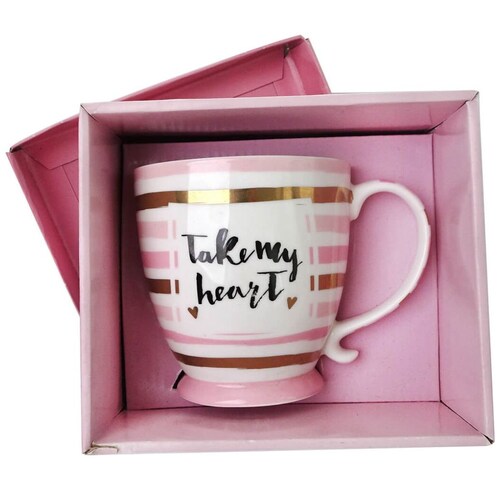 Taza Frases Amor Beso Raya 170Ml Nbc Rosa