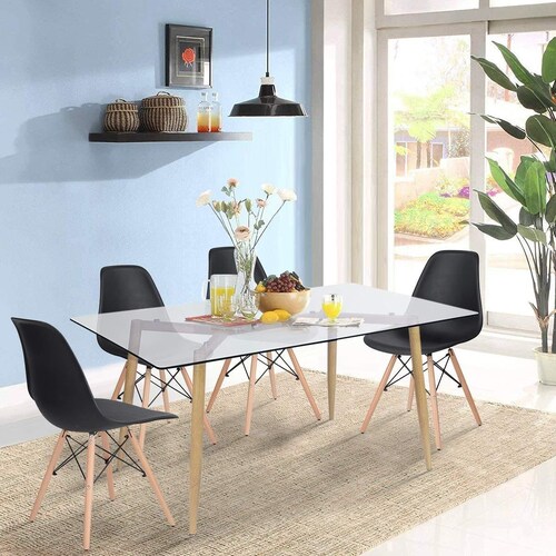 Set 2 Sillas Eames Madera Comedor Negro  Urban Design