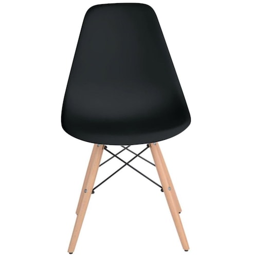 Set 2 Sillas Eames Madera Comedor Negro  Urban Design