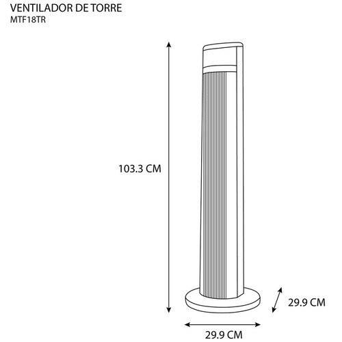 Ventilador de Torre Midea 3 Velocidades Control Remoto Cool Elegance