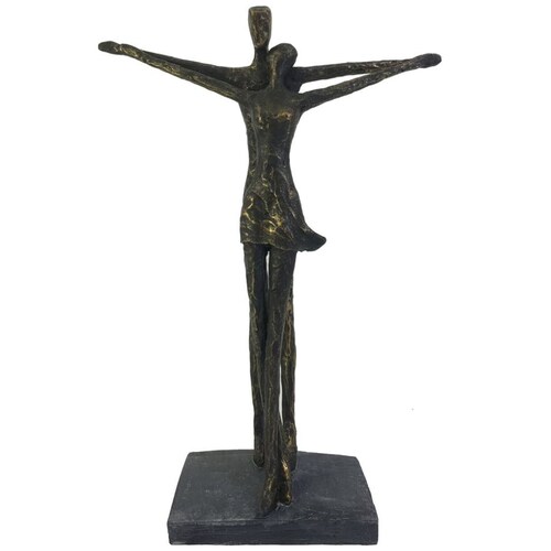 Figura Decorativa Pareja Titanic Poli Bronce