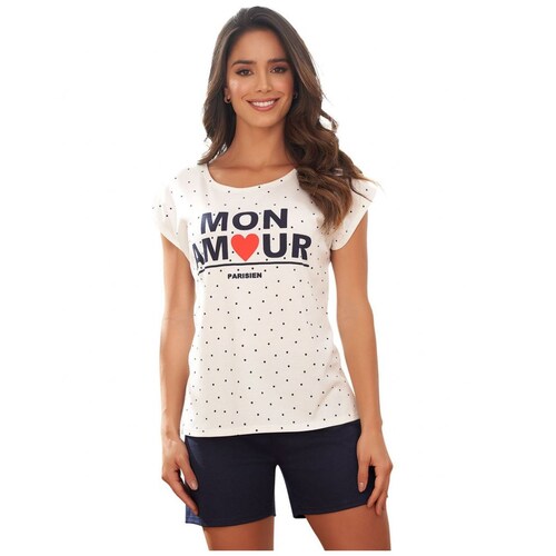 Pijama Playera Mon Amour Y Short Parisien