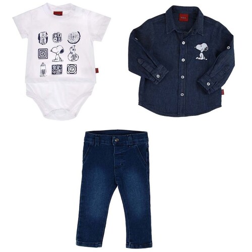 Conjunto Bordado Snoopy para Bebé