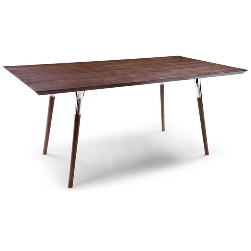 Mesa de Comedor Gala Acero y Madera de Nogal Idelika