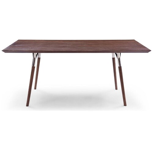 Mesa de Comedor Gala Acero y Madera de Nogal Idelika