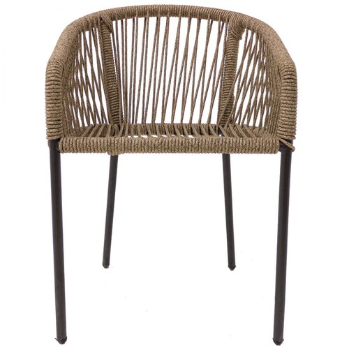 Silla Tequila Metal Negro Cuerda Tubular Jaspeada Idelika