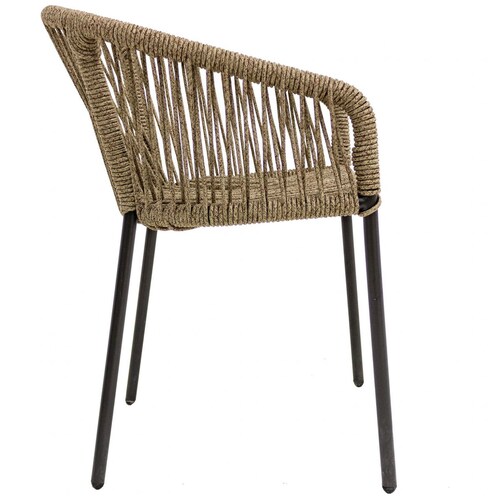 Silla Tequila Metal Negro Cuerda Tubular Jaspeada Idelika